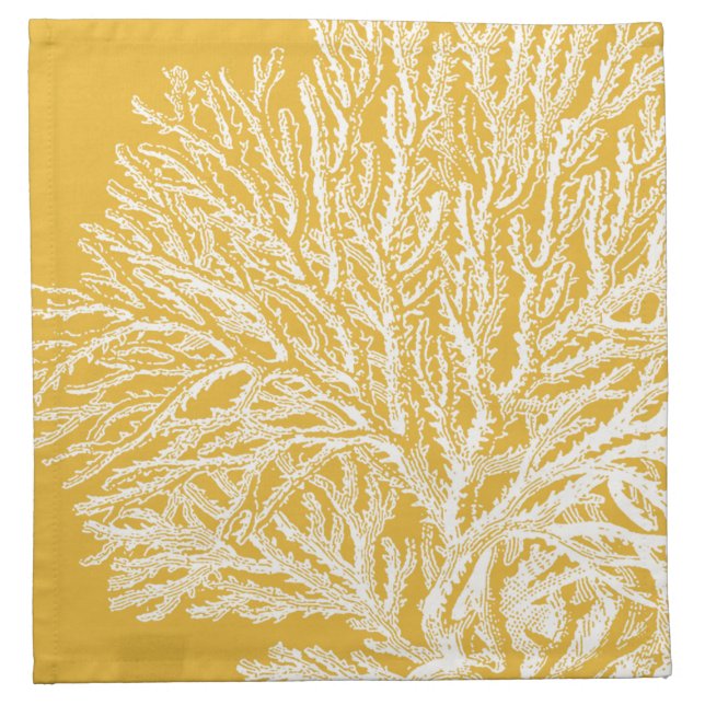 Yellow and White Coral Napkin (Front)