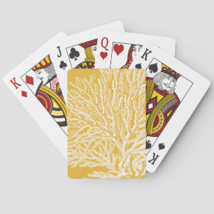 Yellow and White Coral Poker Cards