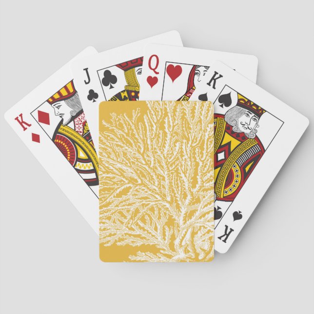 Yellow and White Coral Poker Cards (Back)
