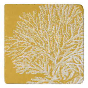 Yellow and White Coral Trivet