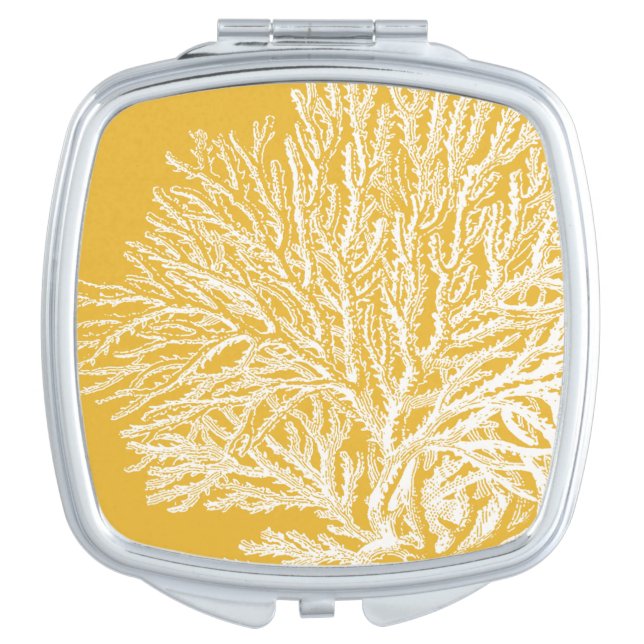 Yellow and White Coral Vanity Mirror (Front)