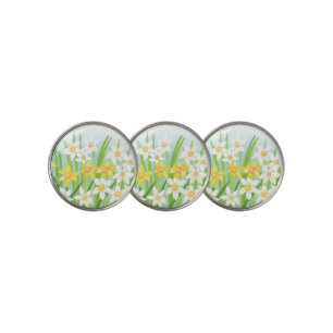 Yellow and White Daffodils in Spring Golf Ball Marker