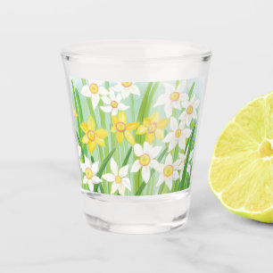 Yellow and White Daffodils in Spring Shot Glass