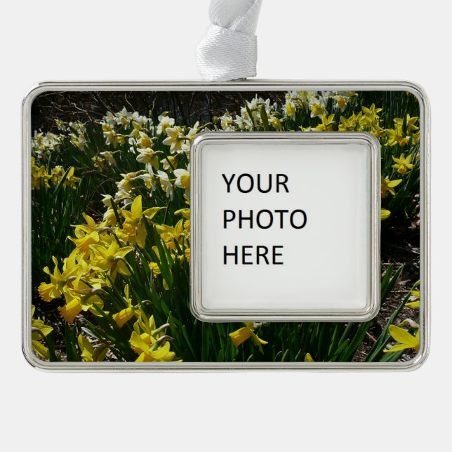 Yellow and White Daffodils Spring Flowers Christmas Ornament (Front)