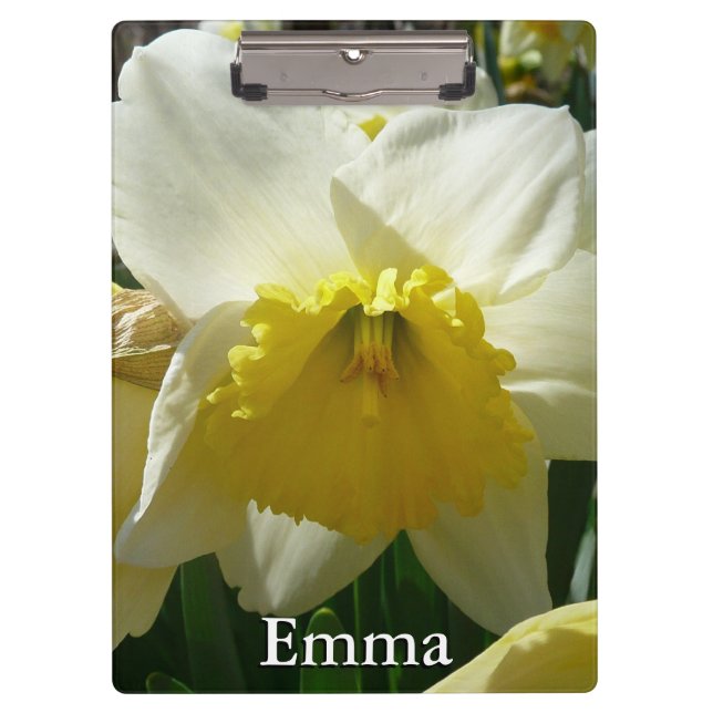 Yellow and White Daffodils Spring Flowers Clipboard (Front)
