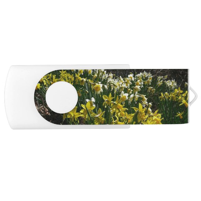 Yellow and White Daffodils Spring Flowers Flash Drive (Front)
