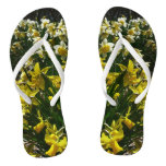 Yellow and White Daffodils Spring Flowers Flip Flops