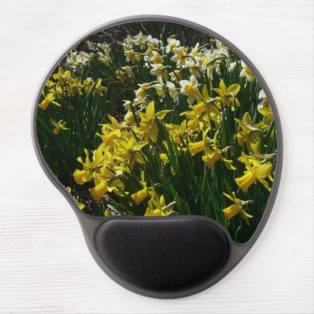 Yellow and White Daffodils Spring Flowers Gel Mouse Pad (Front)