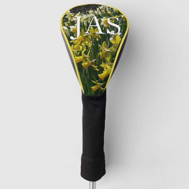 Yellow and White Daffodils Spring Flowers Golf Head Cover (Front)