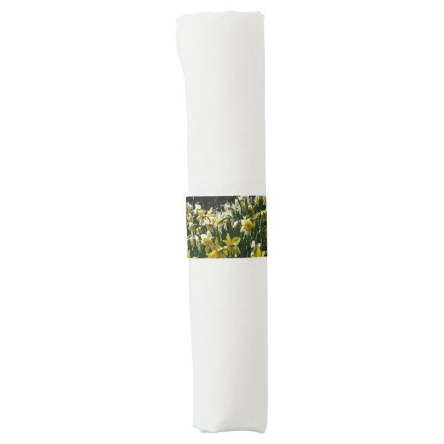 Yellow and White Daffodils Spring Flowers Napkin Bands (Front)