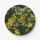 Yellow and White Daffodils Spring Flowers Paper Plates
