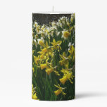 Yellow and White Daffodils Spring Flowers Pillar Candle