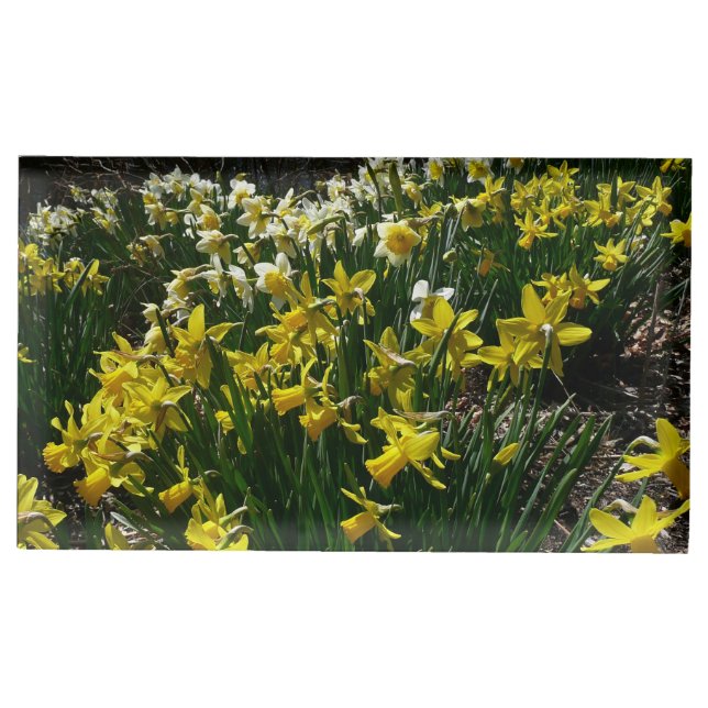 Yellow and White Daffodils Spring Flowers Place Card Holder (Front)
