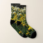 Yellow and White Daffodils Spring Flowers Socks