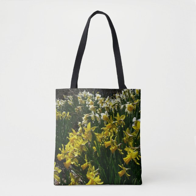 Yellow and White Daffodils Spring Flowers Tote Bag (Front)