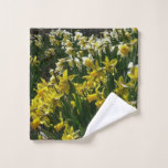 Yellow and White Daffodils Spring Flowers Wash Cloth