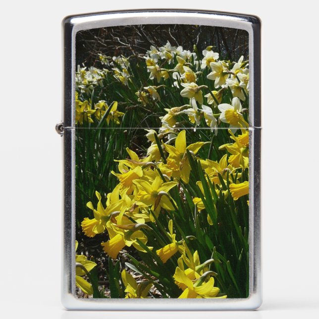 Yellow and White Daffodils Spring Flowers Zippo Lighter (Front)