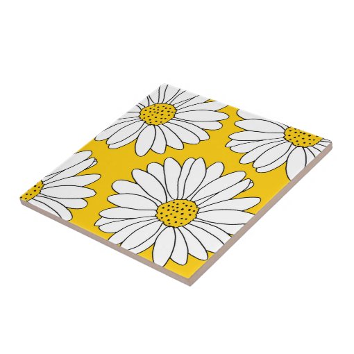 Yellow and White Daisies 2 Ceramic Tile | Zazzle