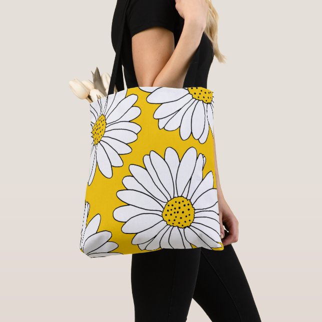 Yellow and White Daisies 2 Tote Bag (Close Up)