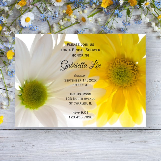 Yellow and White Daisies Bridal Shower Invitation (Creator Uploaded)