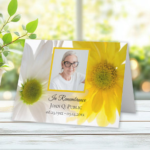 Yellow and White Daisies Funeral Memorial Sympathy Letterpress Thank You Card