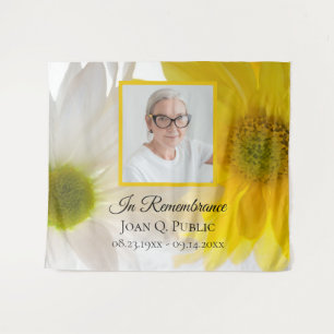 Yellow and White Daisies Funeral Memorial Tapestry