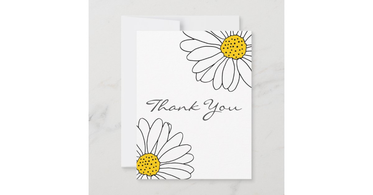 Yellow and White Daisies Thank You Card | Zazzle
