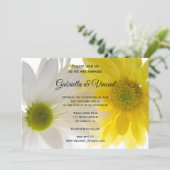 Yellow and White Daisies Wedding Invitation (Standing Front)