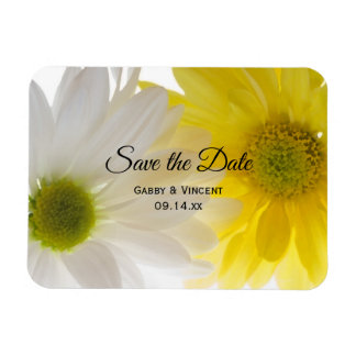 Yellow and White Daisies Wedding Save the Date Magnet