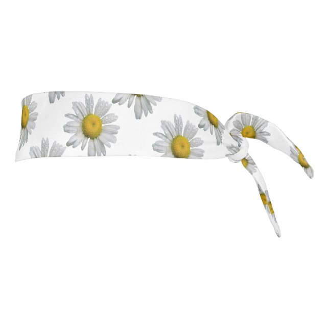 Yellow and White Daisy Flower Tie Headband (Rotate 90)
