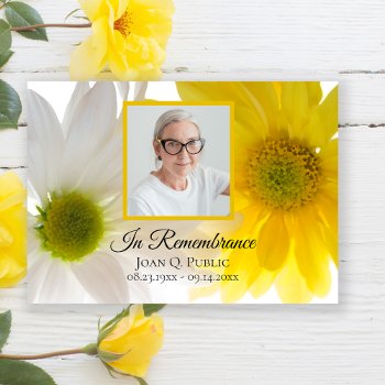 Yellow And White Daisy Flowers Death Anniversary   Invitation by loraseverson at Zazzle