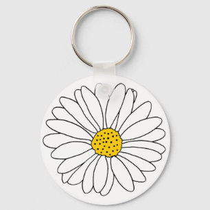 Yellow and White Daisy Keychain