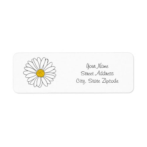 Yellow and White Daisy Label