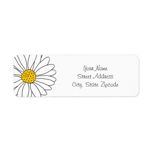 Yellow and White Daisy Label