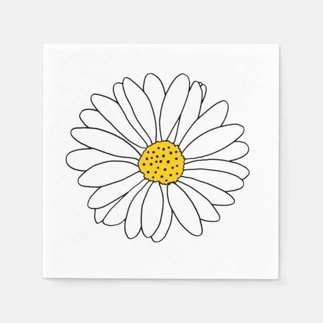 Yellow and White Daisy Napkins (Front)