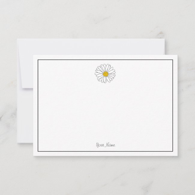 Yellow and White Daisy Note Card