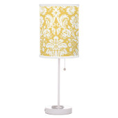 Yellow and White Damask Table Lamp (Left)