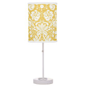 Yellow and White Damask Table Lamp (Front)