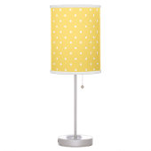 Yellow and white delicate polka dot table lamp (Left)