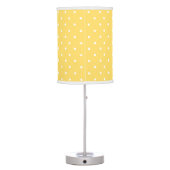 Yellow and white delicate polka dot table lamp (Back)
