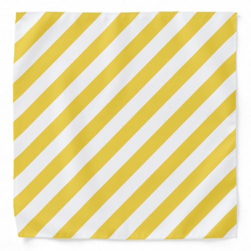 Yellow and White Diagonal Stripes Pattern Bandana