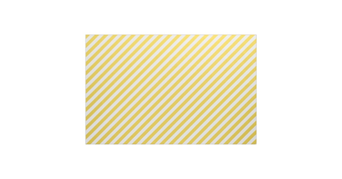 Yellow and White Diagonal Stripes Pattern Fabric | Zazzle.com