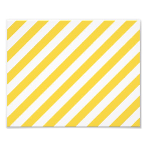 Yellow and White Diagonal Stripes Pattern Photo Print