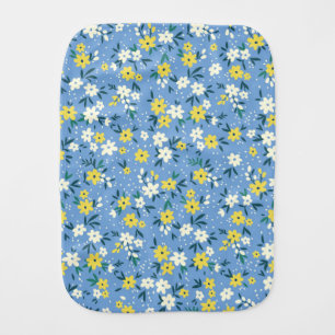 Yellow and White Floral Baby Burp Cloth