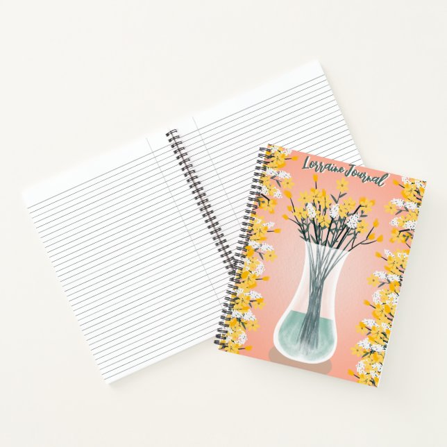 Yellow and White Floral design Notebook (Inside)
