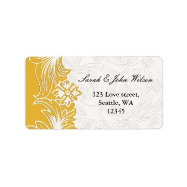 Yellow and White Floral Spring Wedding Label
