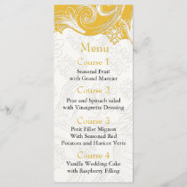 Yellow and White Floral Spring Wedding Menu