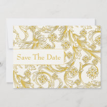 Yellow and White Floral Spring Wedding Save The Date
