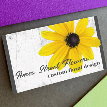 Yellow And White Flower For Florist Or Other  Business Card by annpowellart at Zazzle