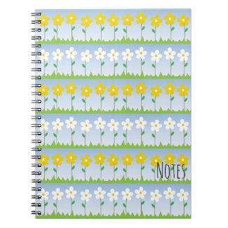 yellow and white flowers notebook